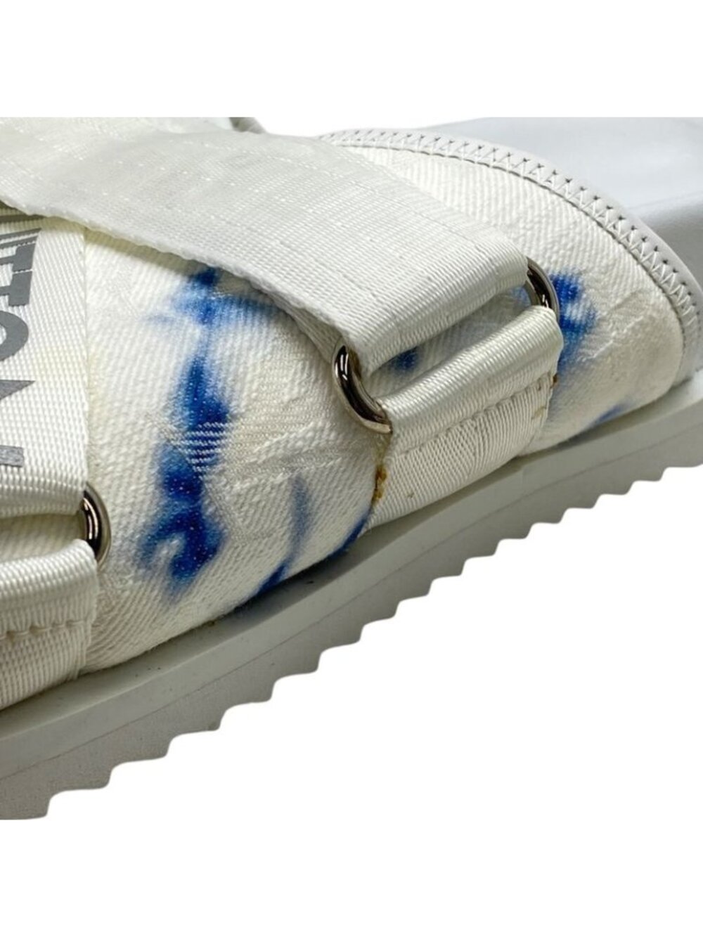 Louis Vuitton Lou Line Sandals Tie Dye Pattern Fabric White Blue Luxury - Picture 9 of 10